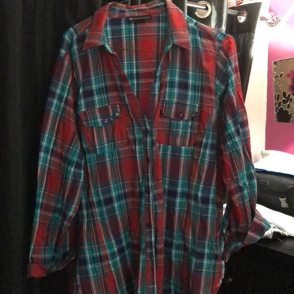 Fashion to figure Plaid shirt